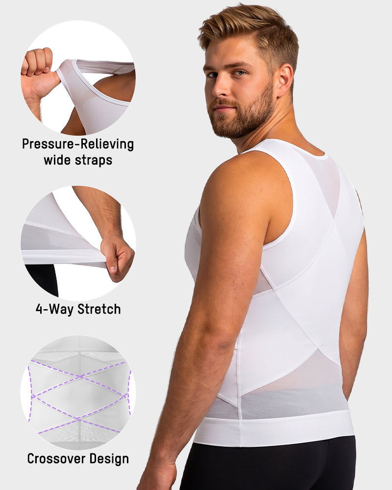 Men's Chest-Smoothing Tummy Control Compression Tank