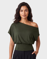 Off-Shoulder Side-Slit Crop Top