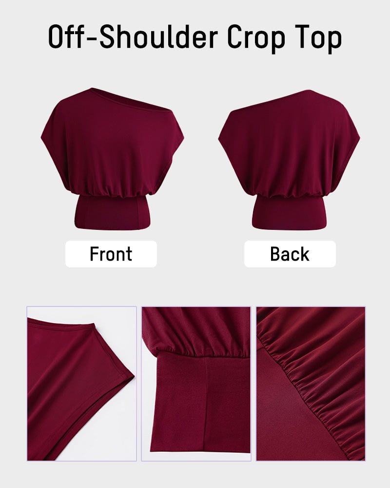 Off-Shoulder Side-Slit Crop Top