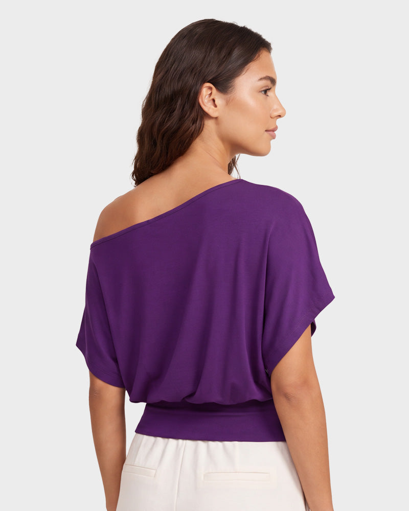 Off-Shoulder Side-Slit Crop Top