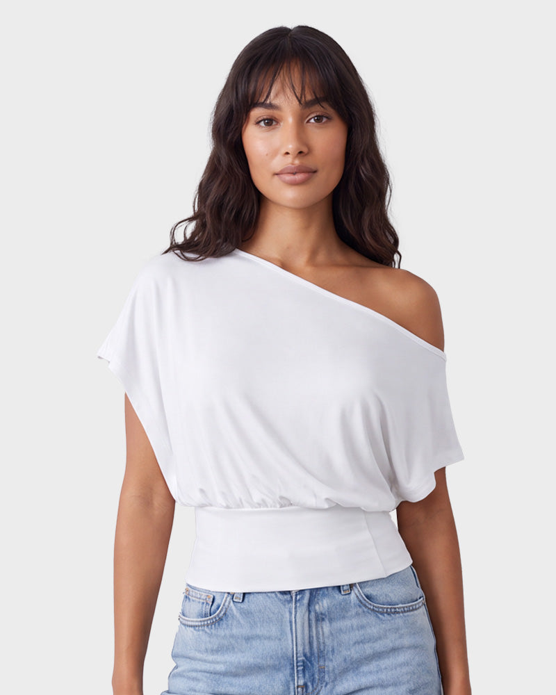 Off-Shoulder Side-Slit Crop Top