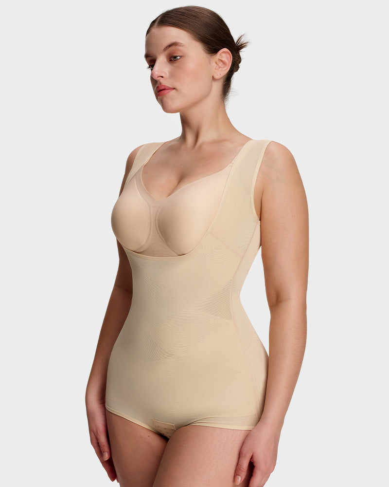 Open Bust Cross Compression Body Shaper