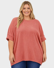 Oversized Ribbed Dolman Sleeve Top