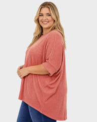 Oversized Ribbed Dolman Sleeve Top