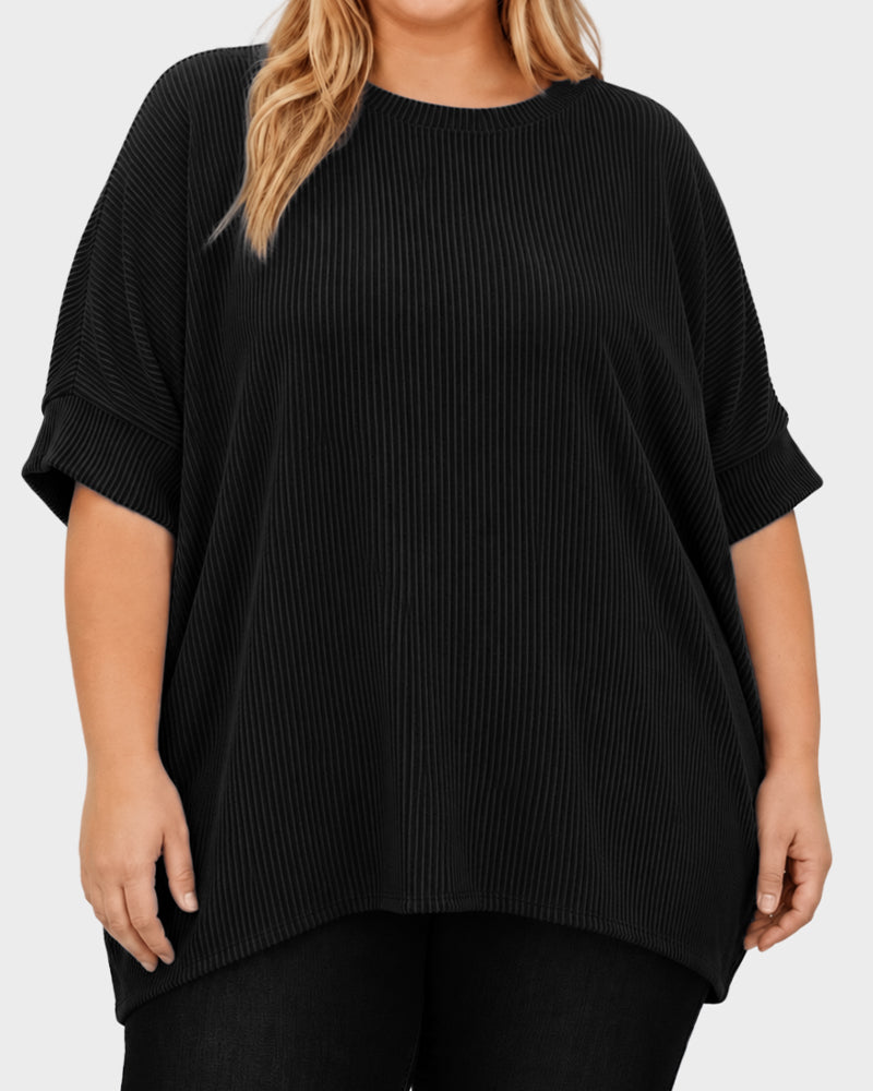 Oversized Ribbed Dolman Sleeve Top