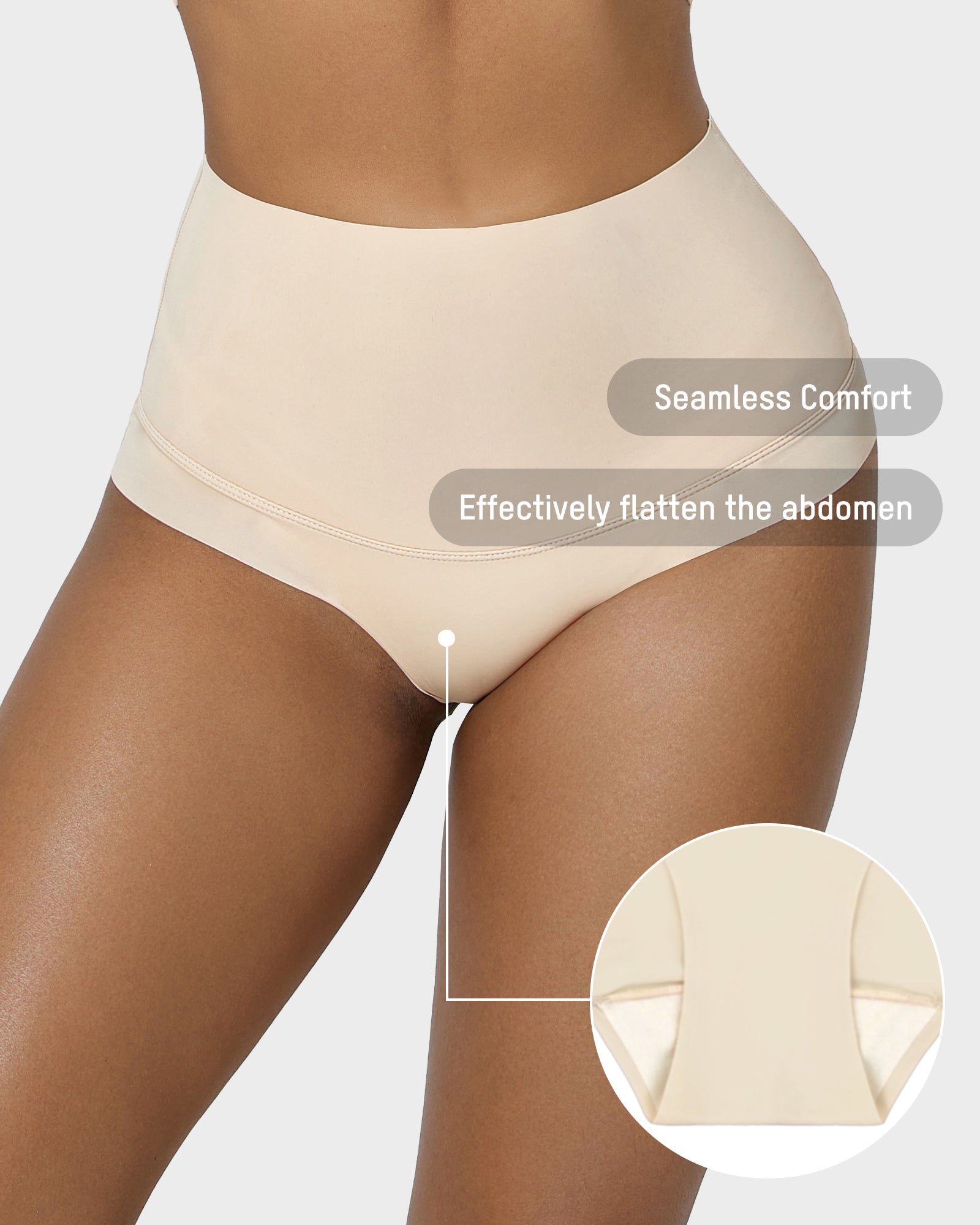 High Waisted Tummy Control Brief Panties(3 Pack)