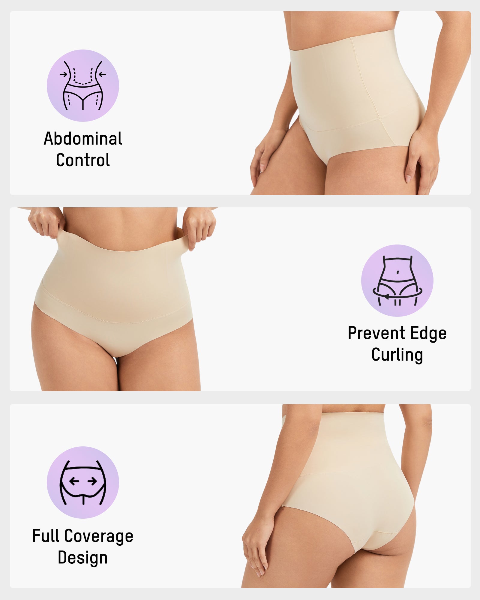 High Waist Seamless Tummy Control Panties (5 Pack)