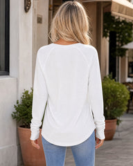 Raglan-Sleeve Longline Top with Thumb Holes