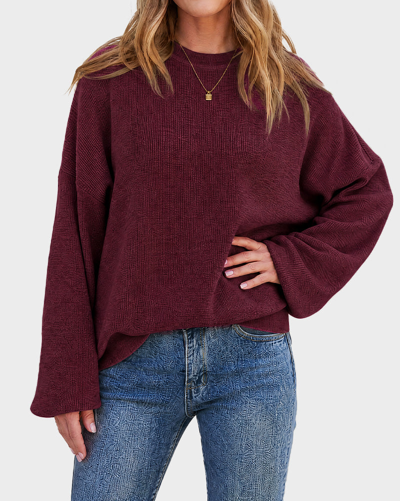 Relaxed Crewneck Knit Sweater