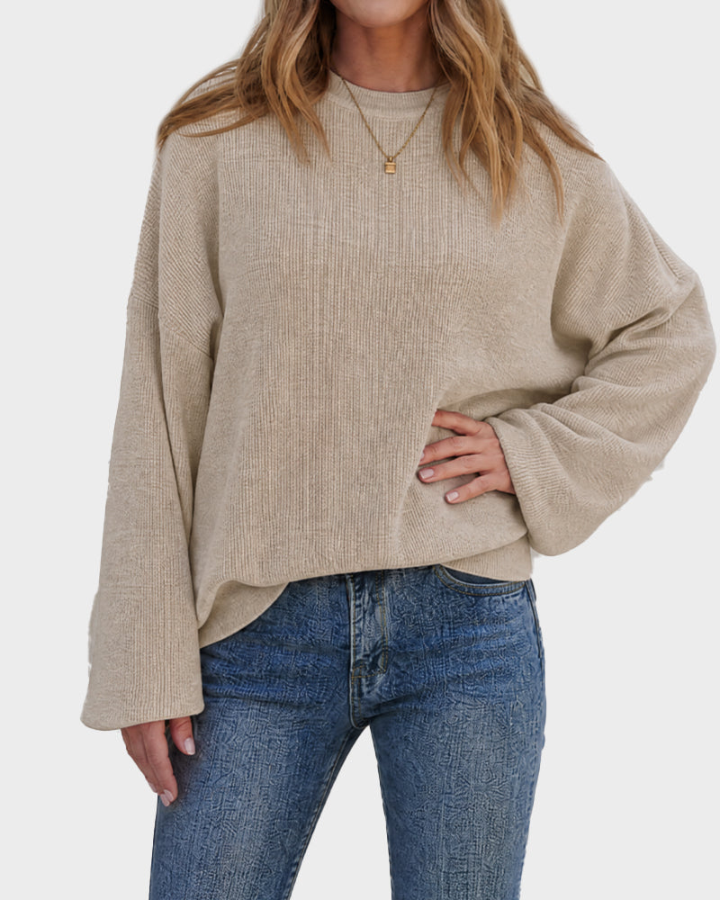 Relaxed Crewneck Knit Sweater