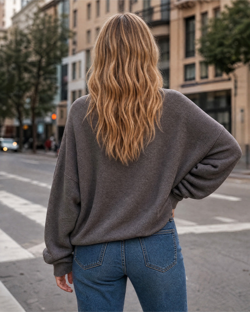 Relaxed Crewneck Knit Sweater