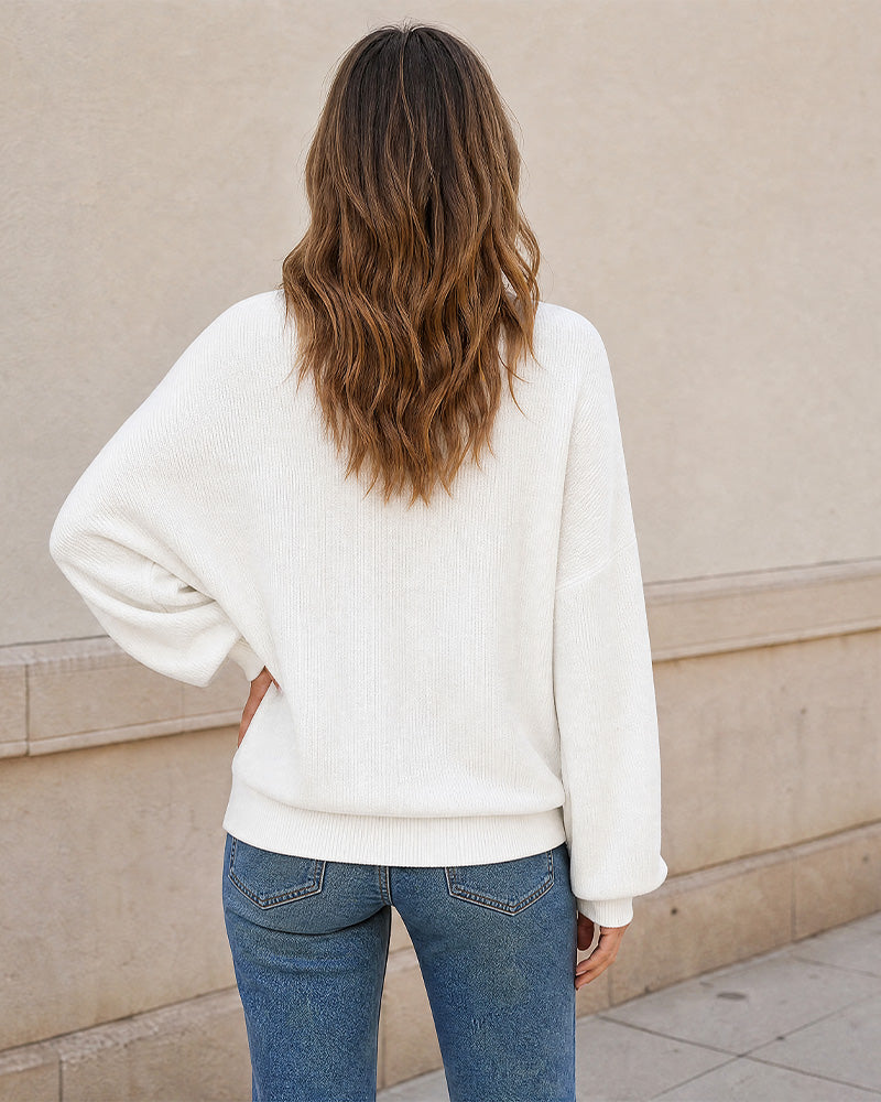 Relaxed Crewneck Knit Sweater