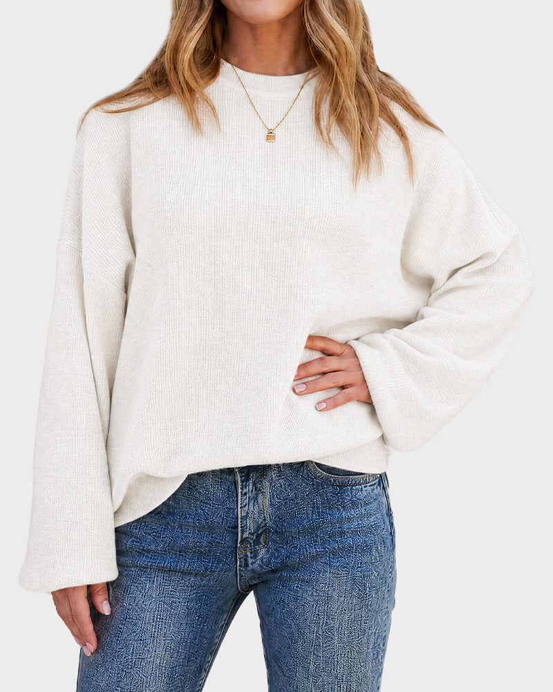 Relaxed Crewneck Knit Sweater