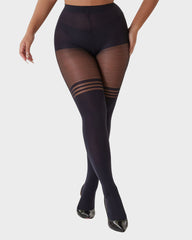 Schoolgirl Stripe Faux Thigh-High Pantyhose