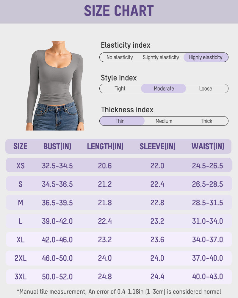 Scoop-Neck Long-Sleeve Slim-Fit Top