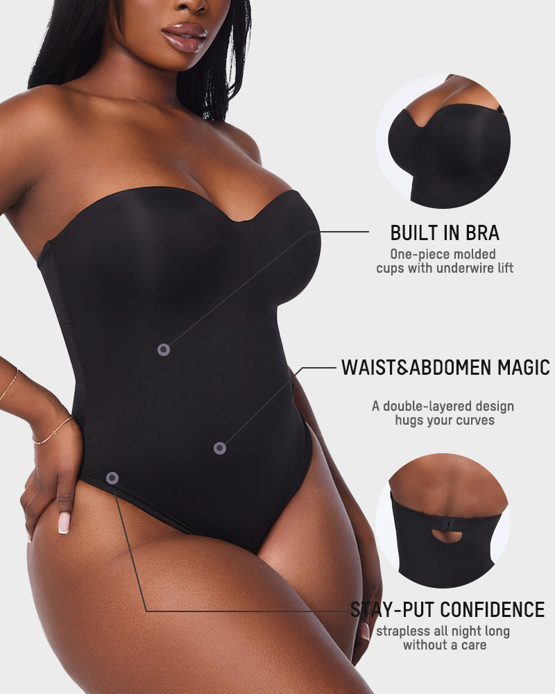 Seamless Strapless Thong Bodysuit