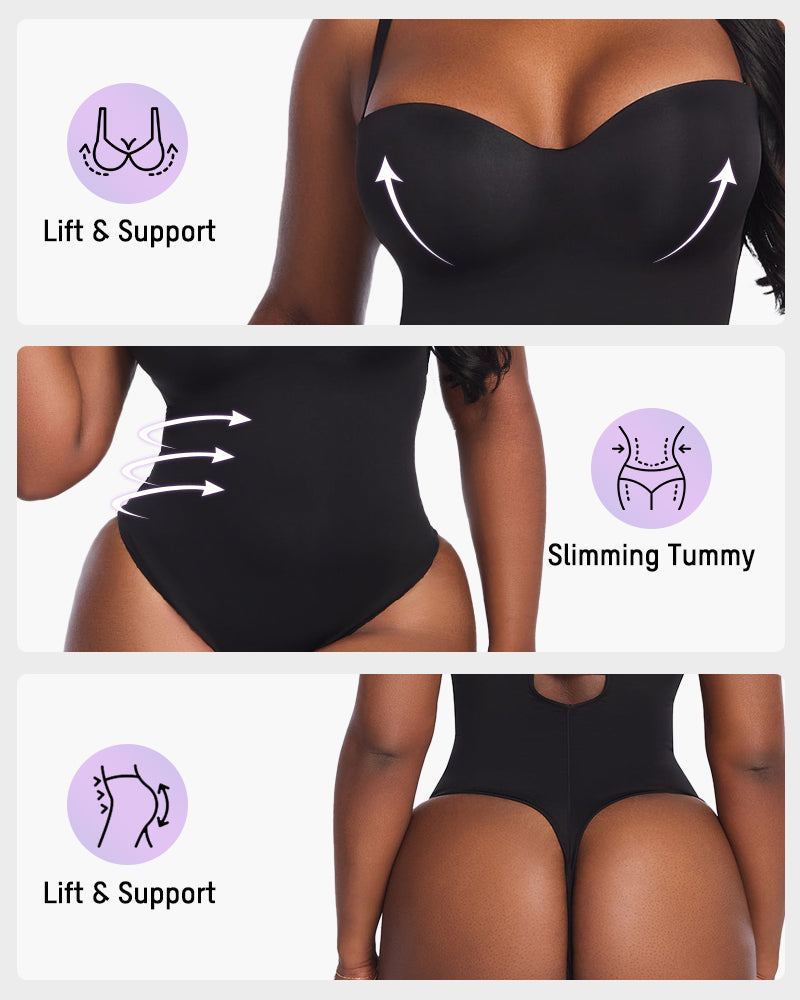 Seamless Strapless Thong Bodysuit