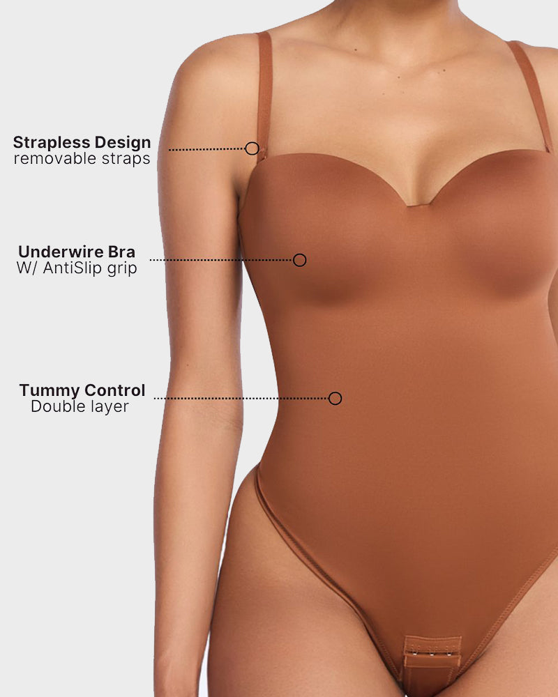 Seamless Strapless Thong Bodysuit