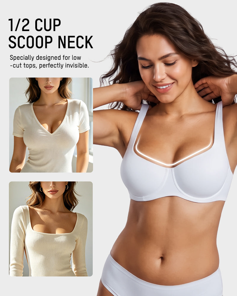 Seamless Unlined Underwire Balconette Bra