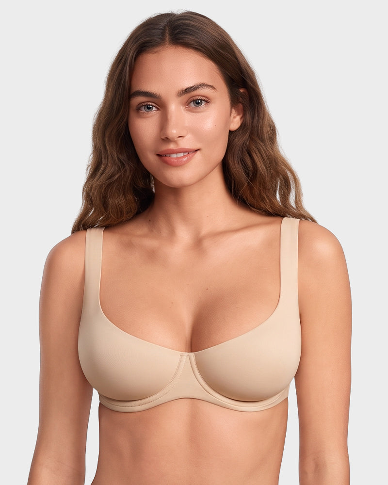 Seamless Unlined Underwire Balconette Bra