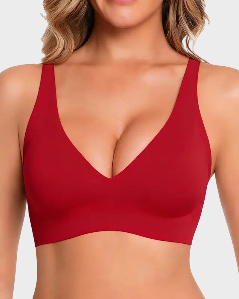 Seamless Deep V Push-Up Wireless Bra