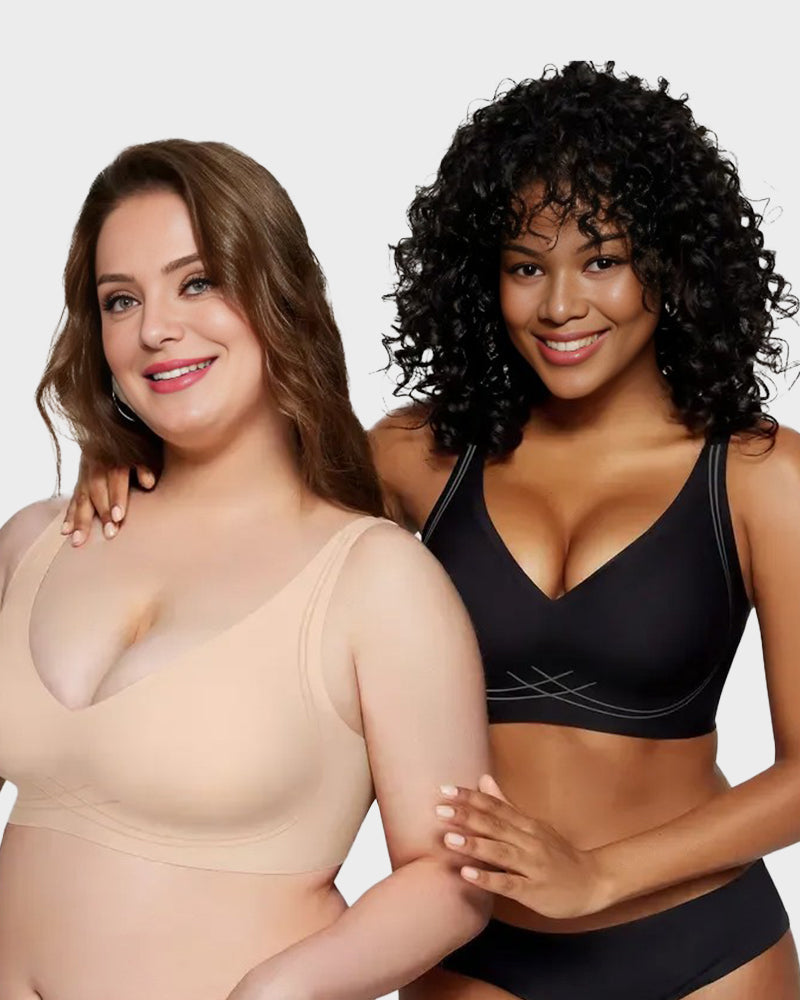Seamless Deep V Wireless Push Up Bra