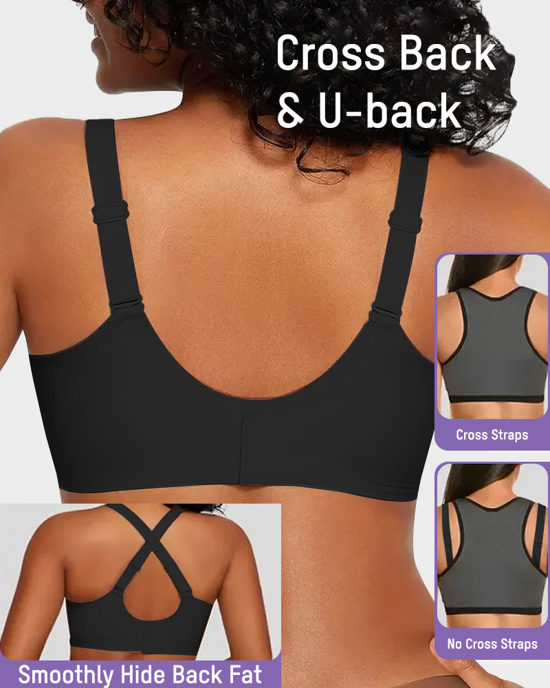 Seamless Deep V Wireless Push Up Bra