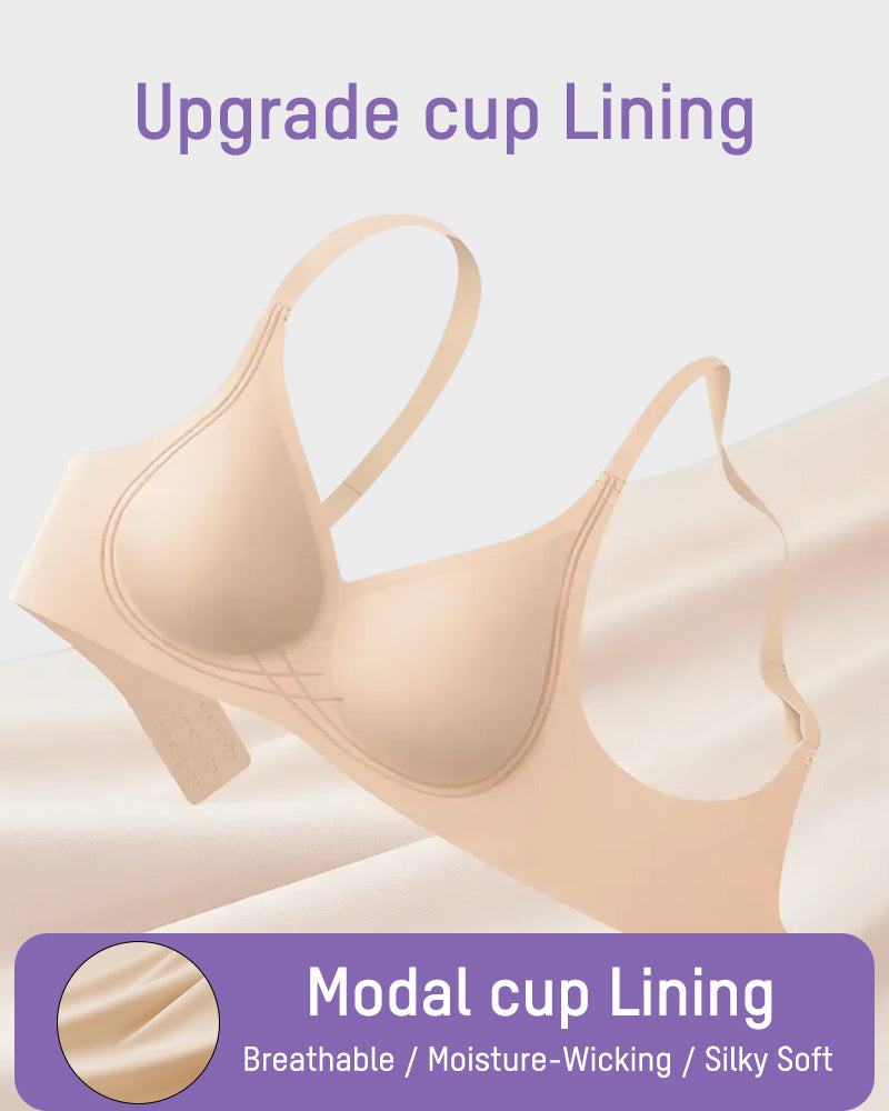 Seamless Deep V Wireless Push Up Bra