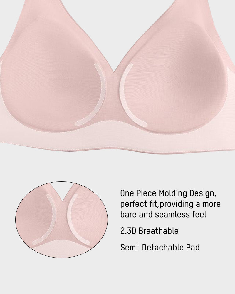 Seamless Deep V Wireless Push Up Bra