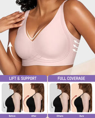 Seamless Deep V Wireless Push Up Bra
