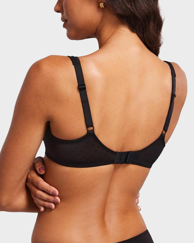 Sheer Unlined Dot-Mesh Balconette Bra