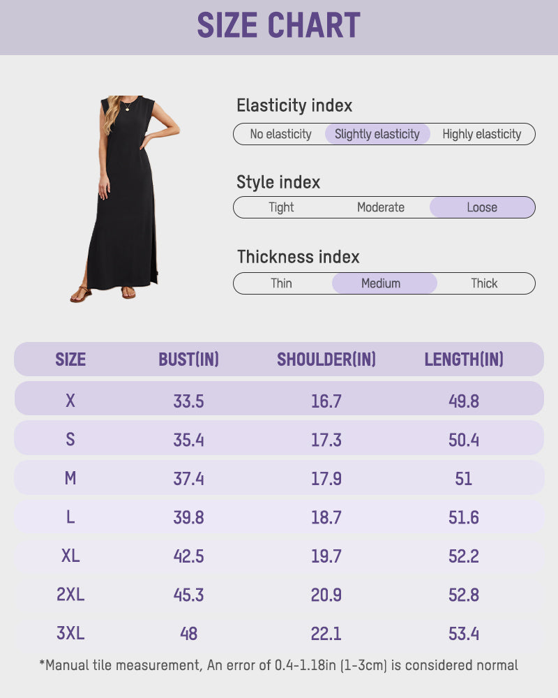 Sleeveless Side-Slit Maxi Dress with Pockets