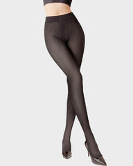 Slim Ribbed 120D Micro-Compression Sheer Tights