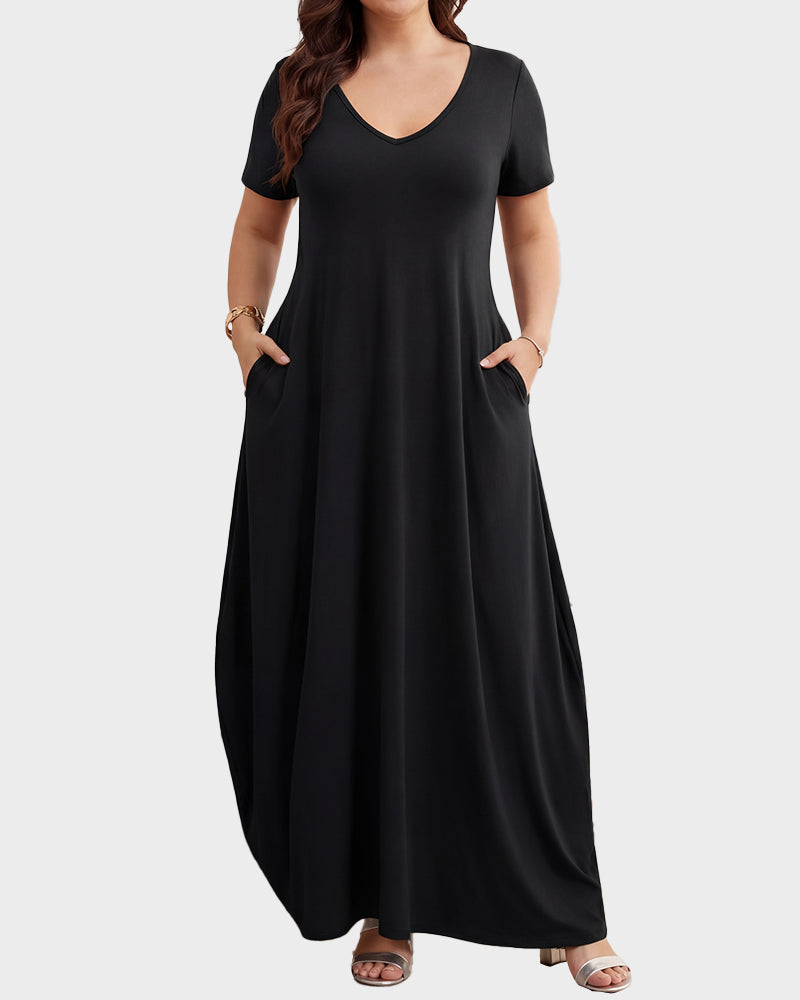 Slimming-Maxi-Lounge-Dress-with-Pockets-black-sku