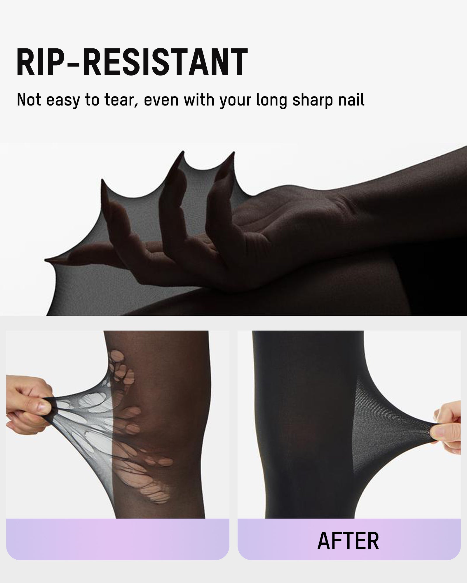 Slimming Semi-Sheer Black Tights