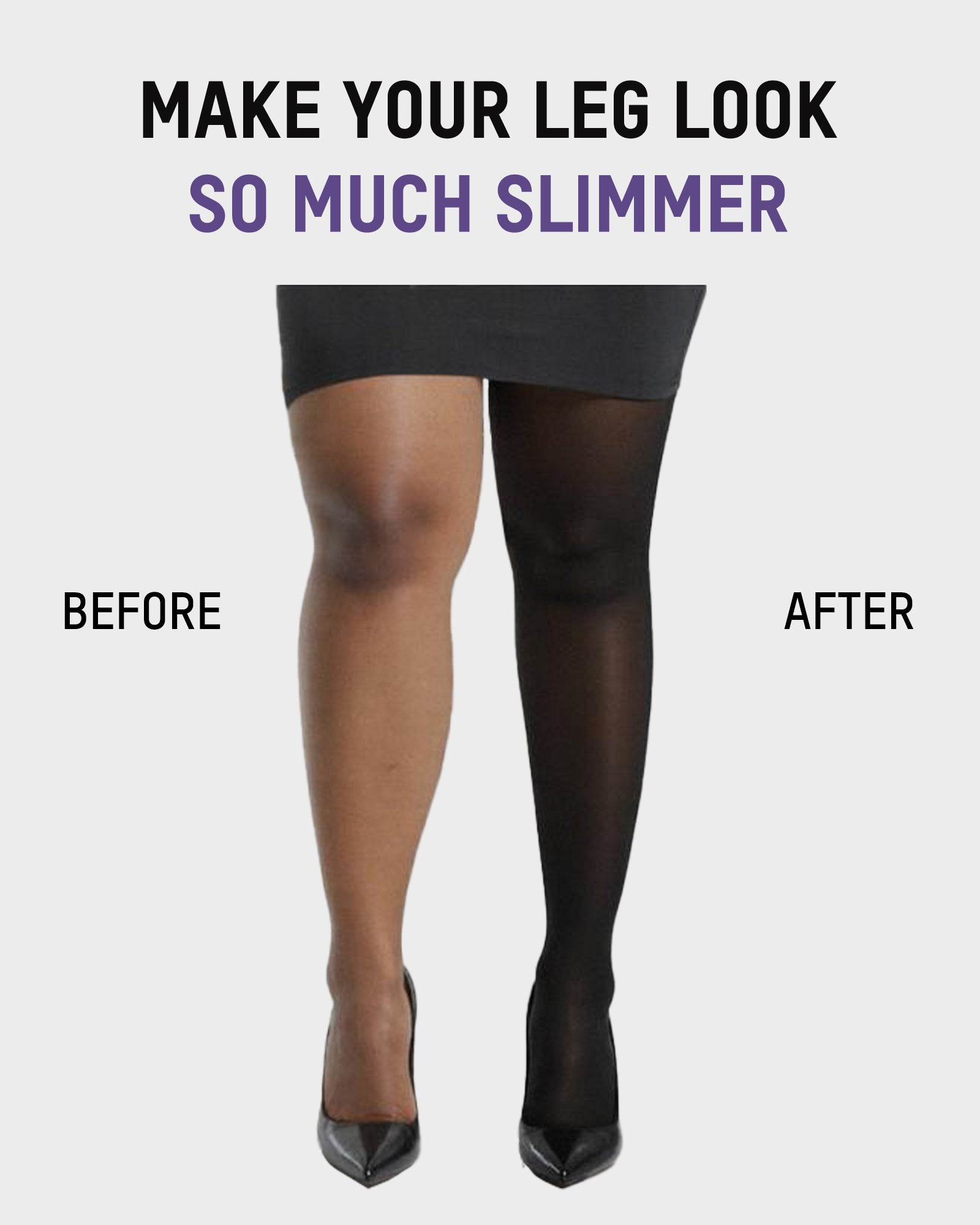 Slimming Semi-Sheer Black Tights