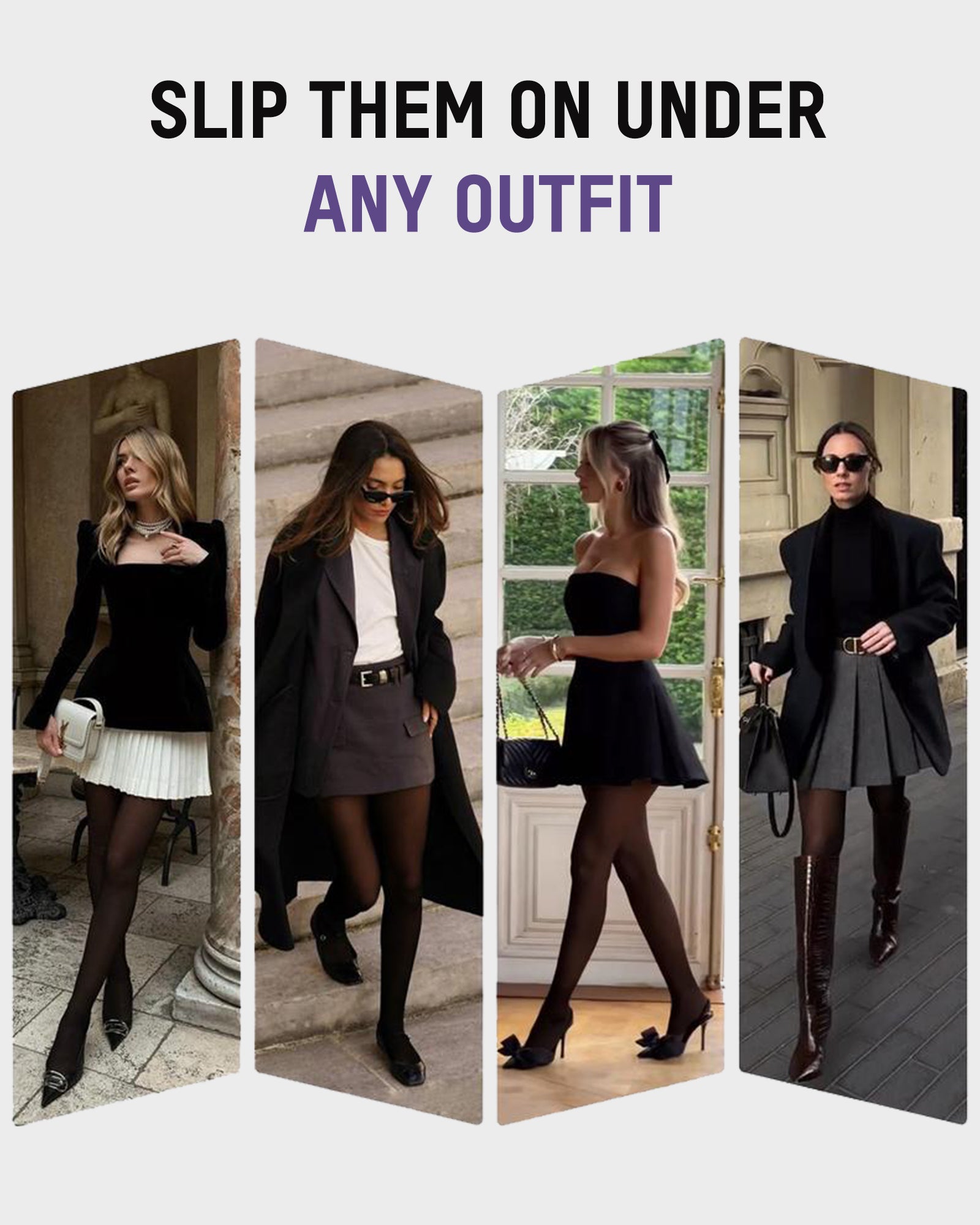 Slimming Semi-Sheer Black Tights