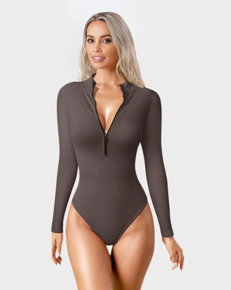 SheCurve® Snached Waist Front Zipper bodysuit