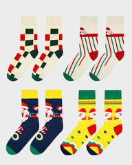 Christmas Print Soft Comfort Socks (4 Pack)