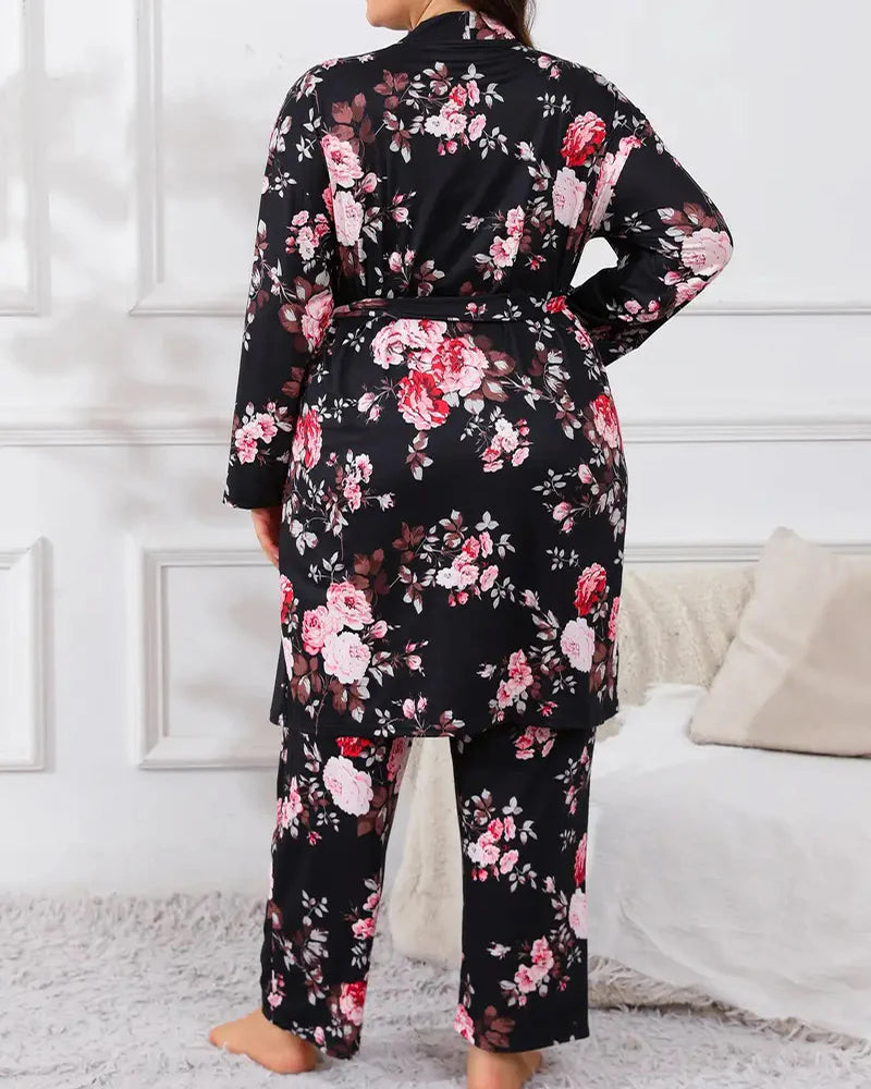 Soft & Silky 3-Piece Floral Pajama Set