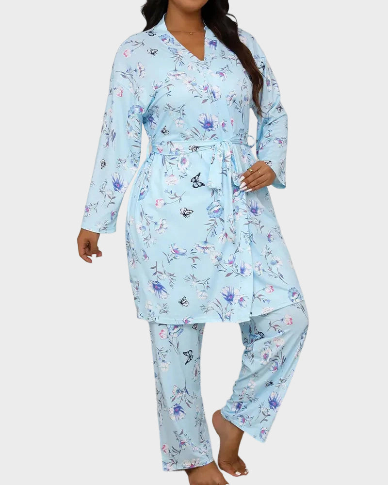 Soft & Silky 3-Piece Floral Pajama Set