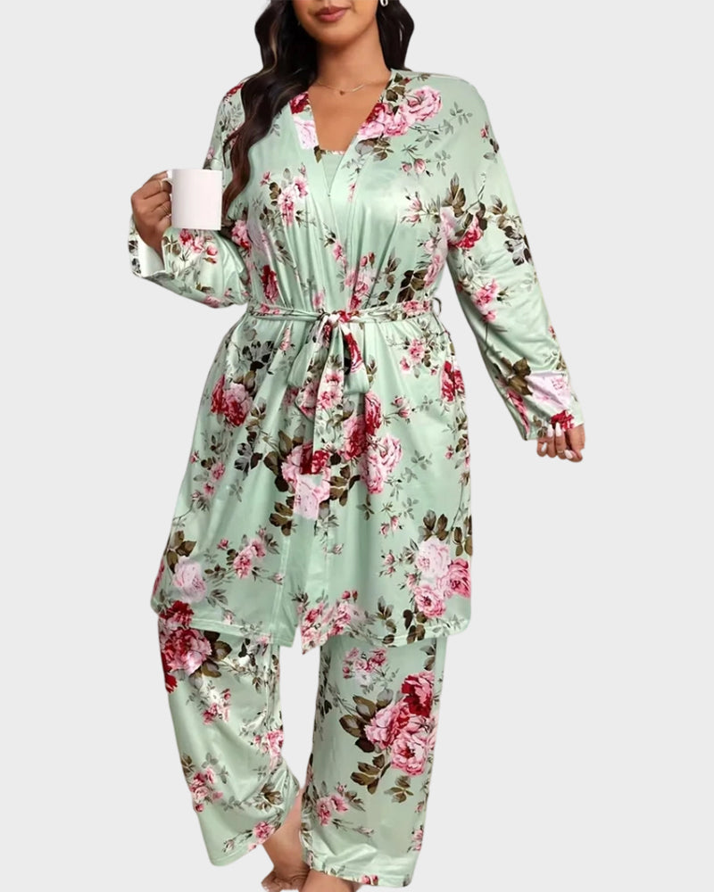 Soft & Silky 3-Piece Floral Pajama Set