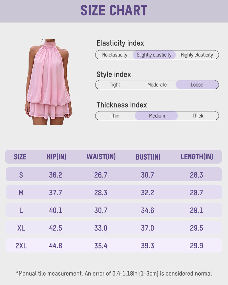 Solid Backless Halter Ruffle Dress