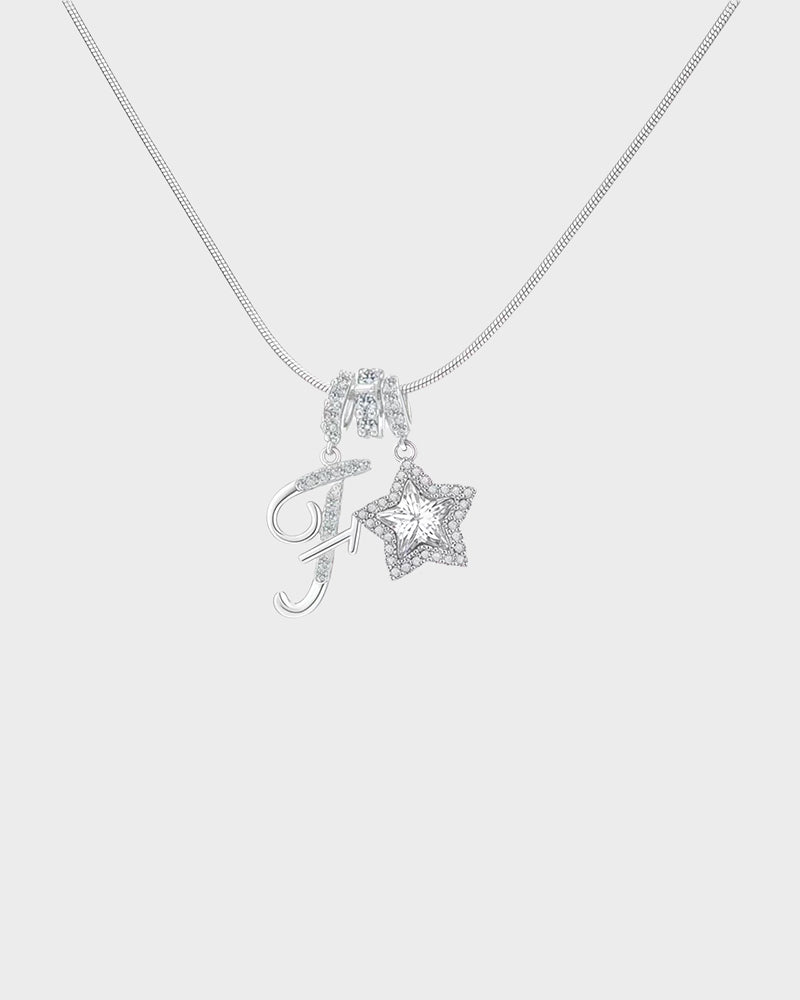 Sparkling Initial & Star Charm Necklace