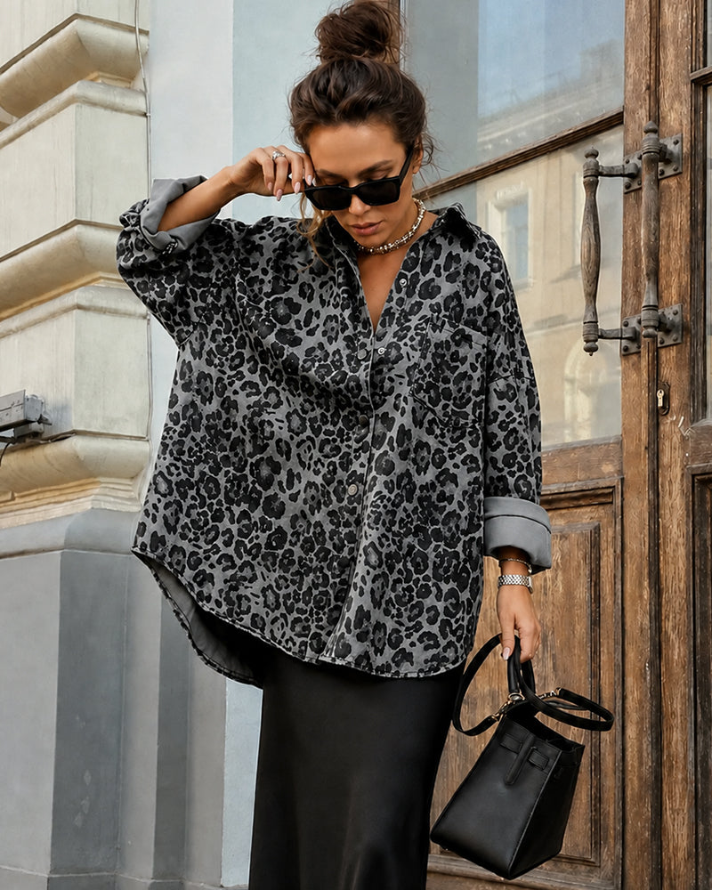 Leopard Print Button-Down Shacket