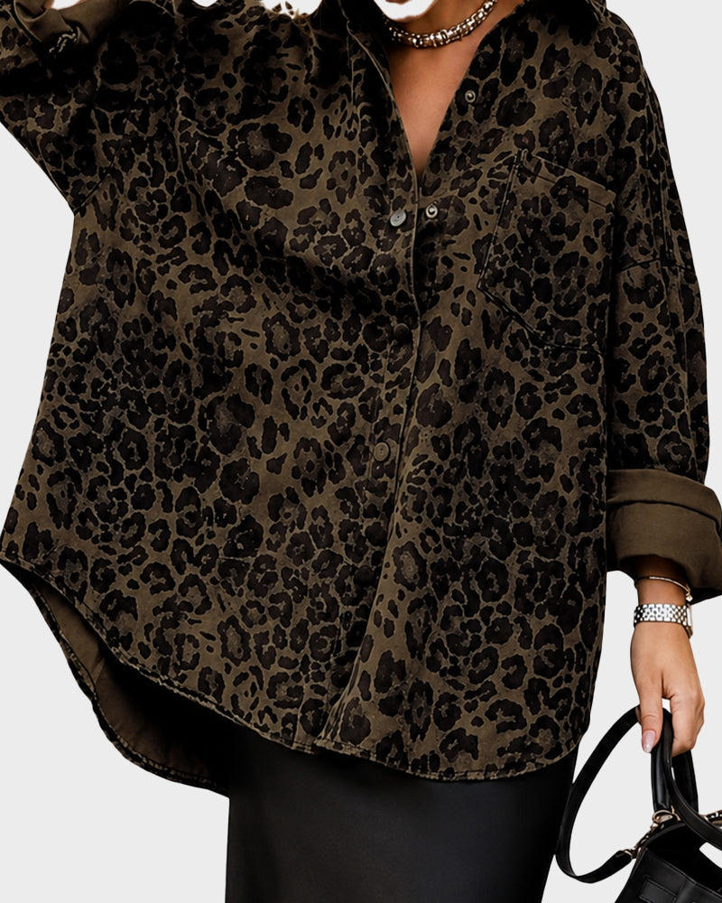 Leopard Print Button-Down Shacket