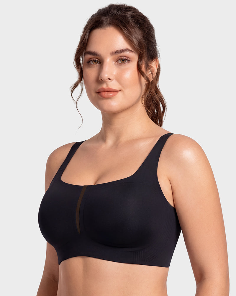 Square-Neck Ultra-Thin Seamless Minimizer Bra