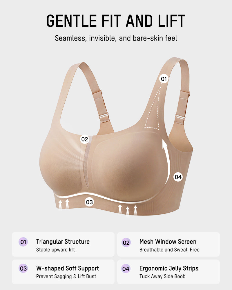 Square-Neck Ultra-Thin Seamless Minimizer Bra