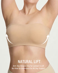 Stay‑Put Wireless Seamless Bandeau Bra