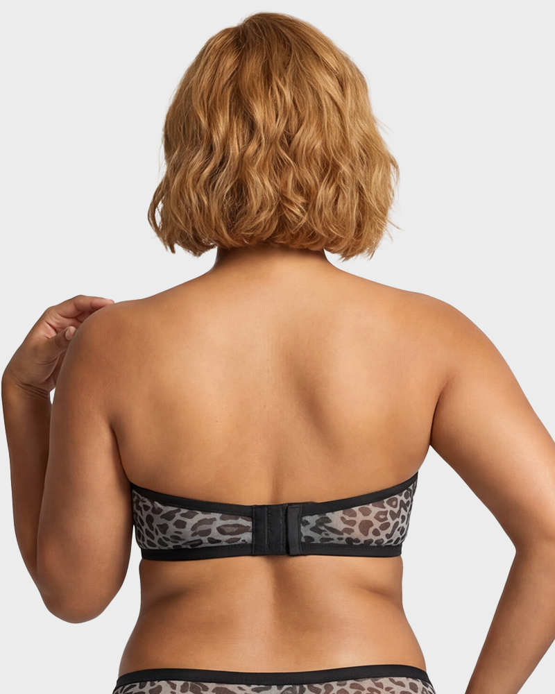 Strapless Mesh Underwire Balconette Bra